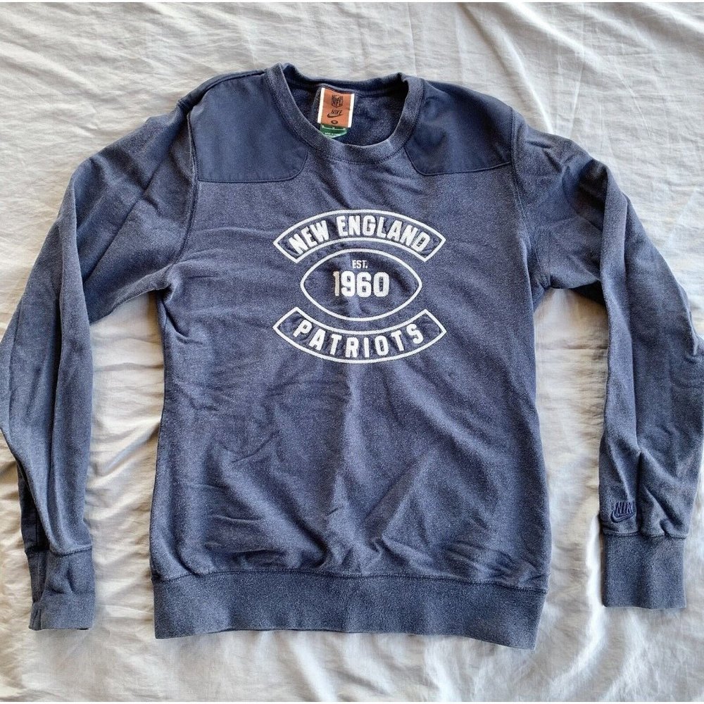 Vintage 80’s Nike NFL New England Patriots Pullover Sweatshirt RARE Font Size M